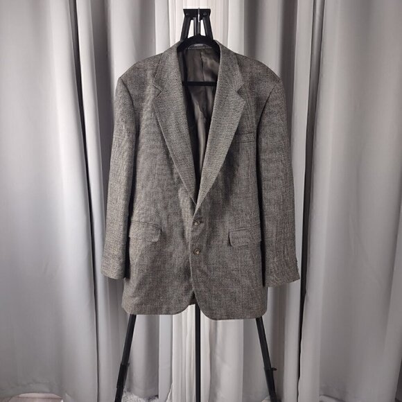 Haggar Other - Haggar Imperial Men's Brown Leading Into A Light Gold Tweed Sport Coat Size 44L